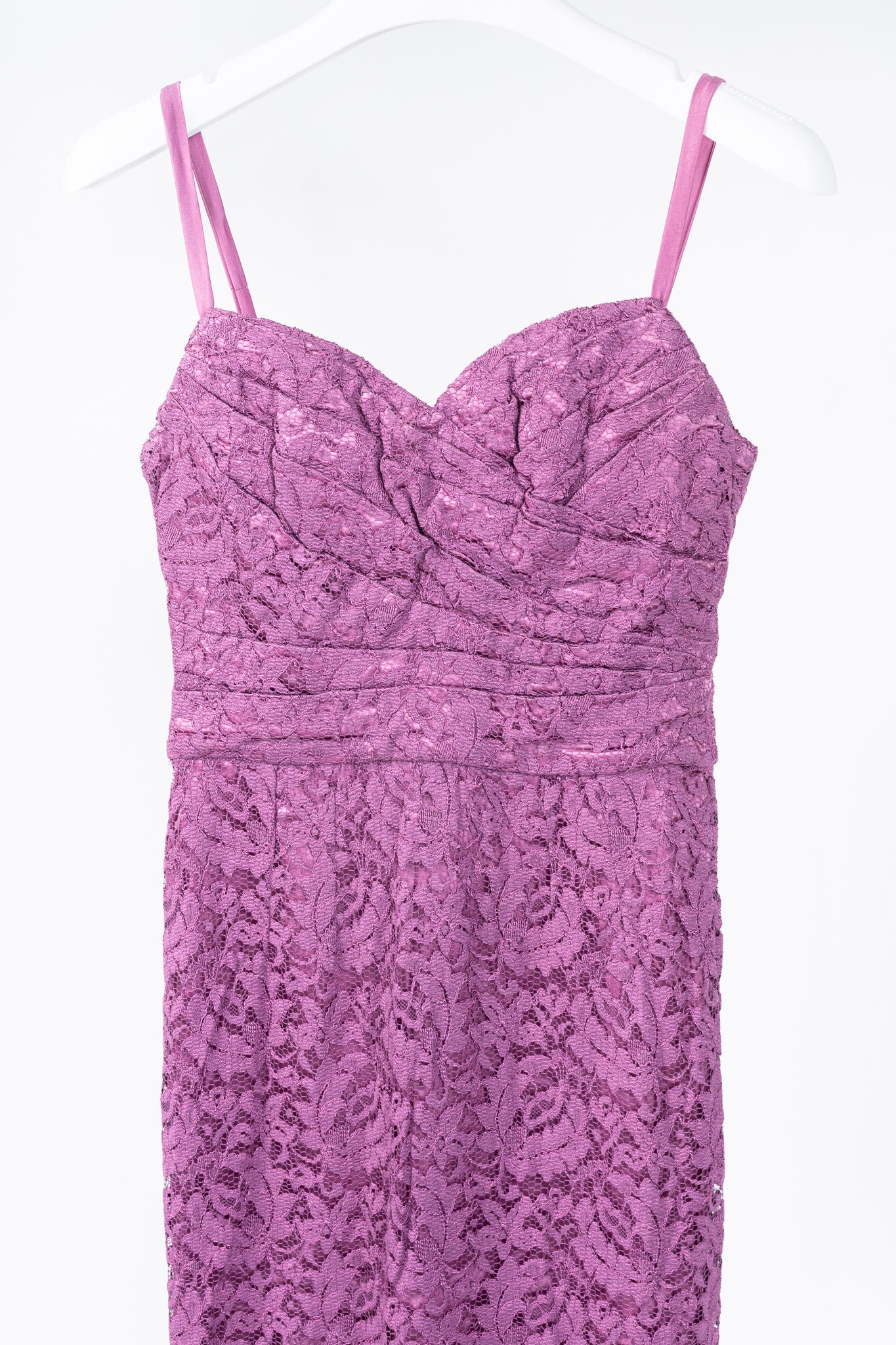 Dolce & Gabbana Pink Lace-Overlay Silk Strapless Midi Dress