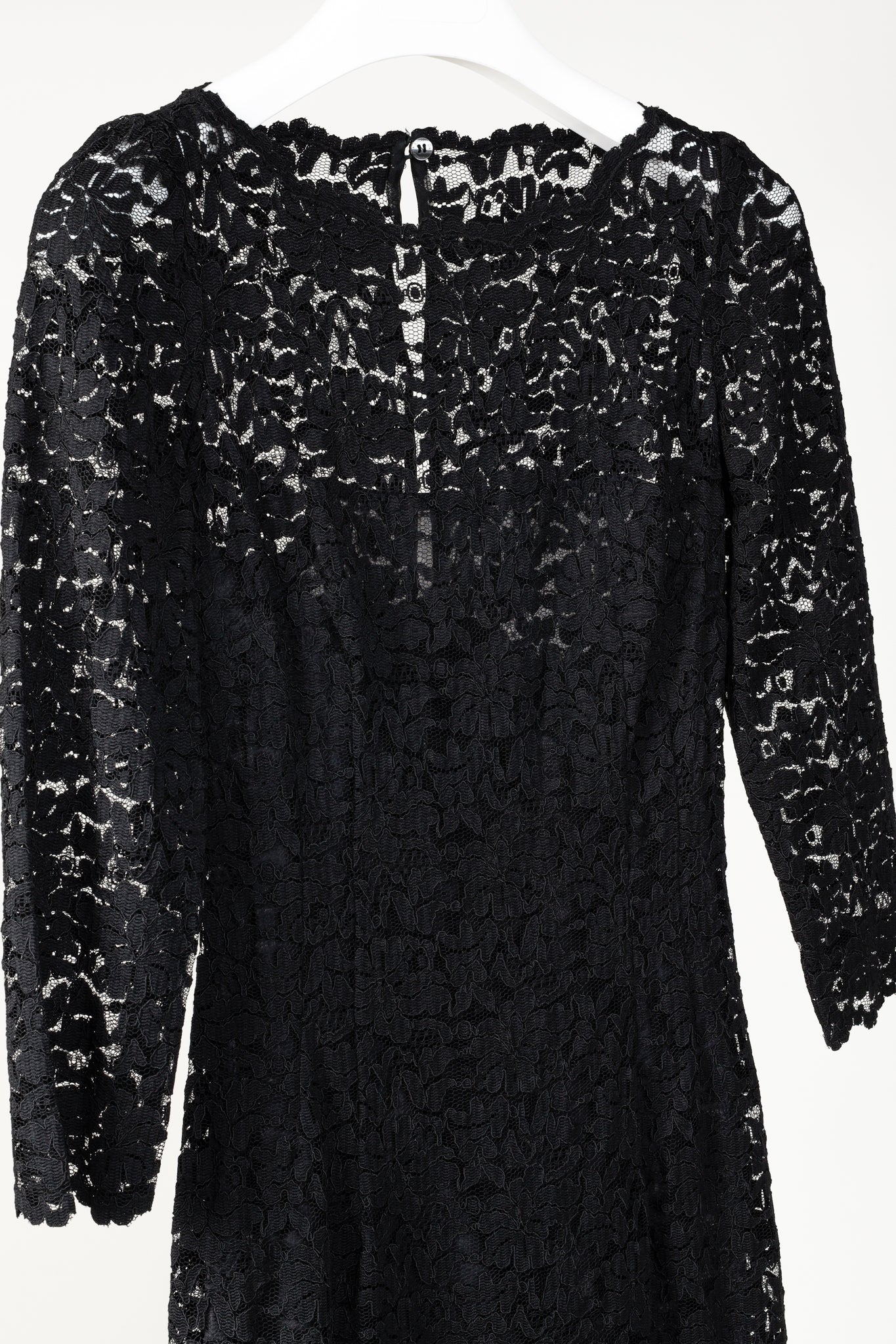 D&G Dolce & Gabbana AW/09 Black Lace 3/4-Sleeve Midi Dress