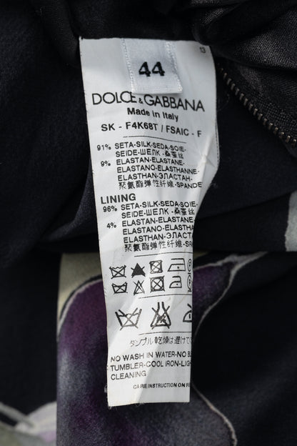 Dolce & Gabbana Black Floral Silk Pencil Skirt