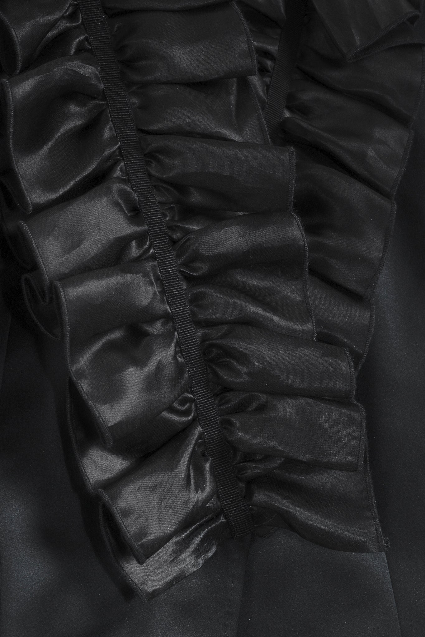 Dolce & Gabbana D&G Black Organza Ruffle Neckline Jacket