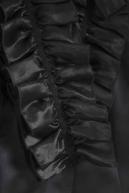 Dolce & Gabbana D&G Black Organza Ruffle Neckline Jacket