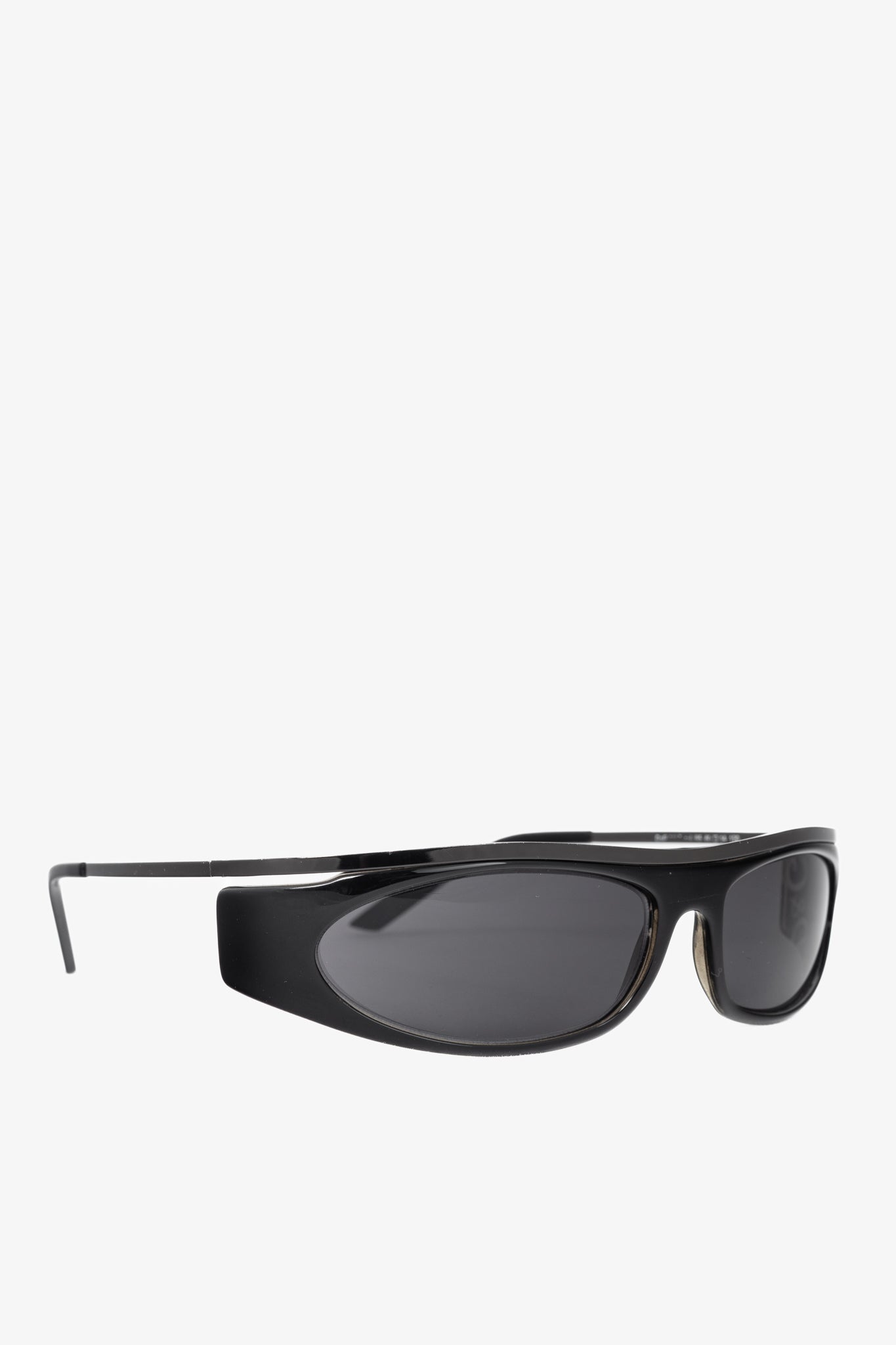 D&G Dolce & Gabbana Black Acetate Logo-Temple Wrap Sunglasses