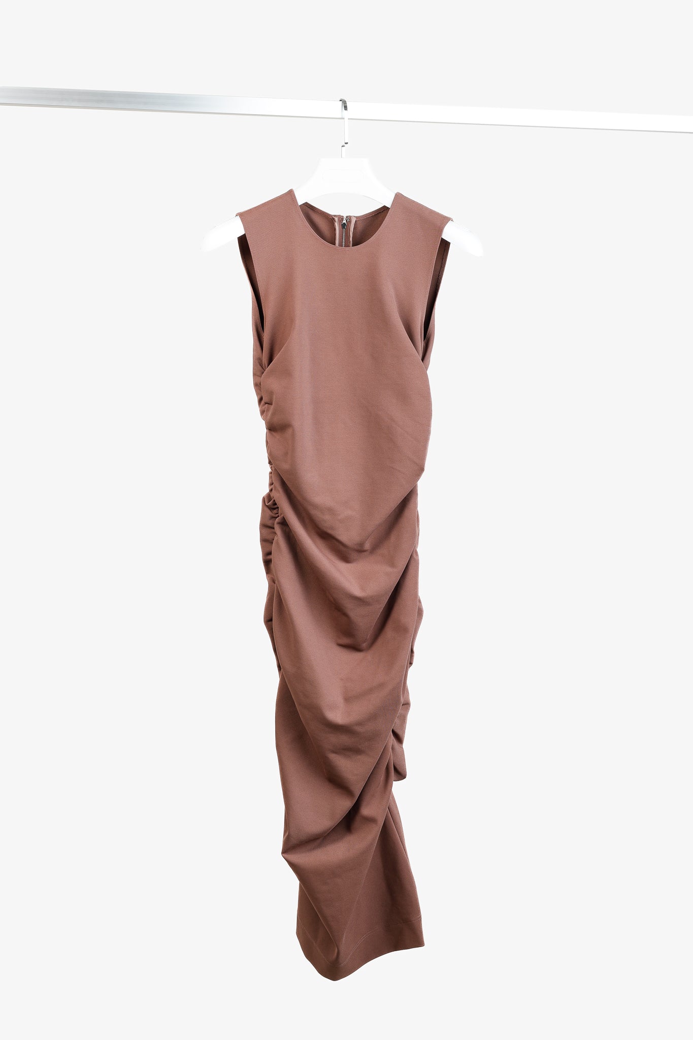 Dolce & Gabbana Clay Ruched Sleeveless Midi Dress