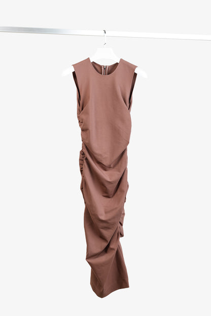 Dolce & Gabbana Clay Ruched Sleeveless Midi Dress