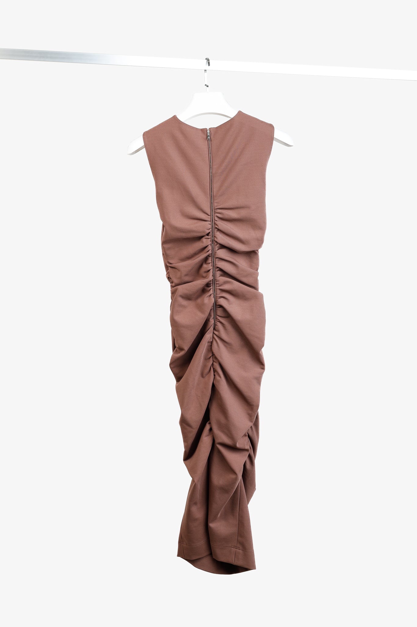 Dolce & Gabbana Clay Ruched Sleeveless Midi Dress