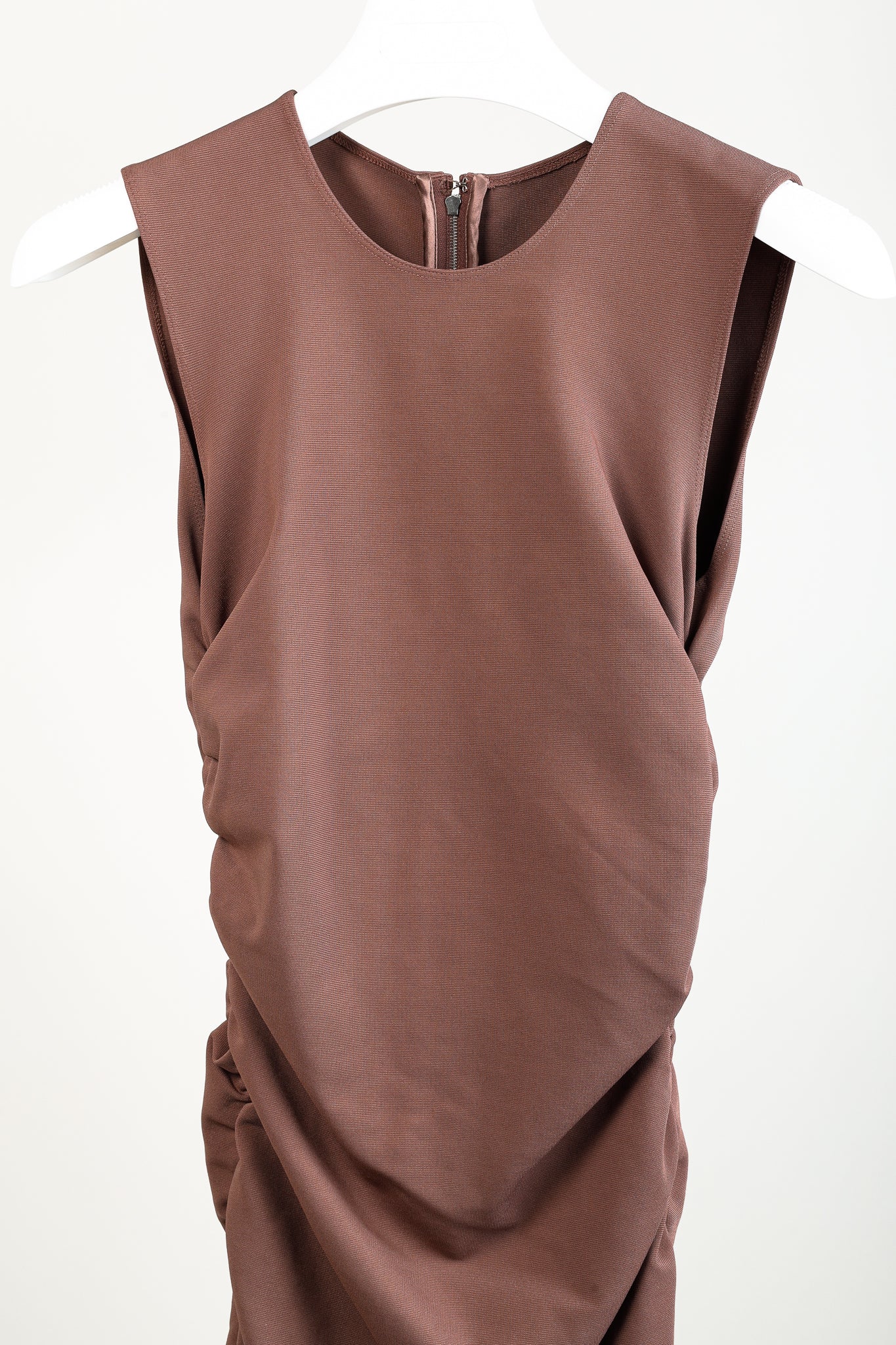 Dolce & Gabbana Clay Ruched Sleeveless Midi Dress