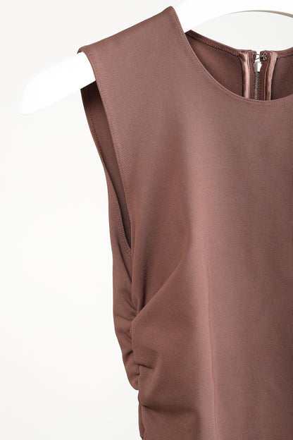 Dolce & Gabbana Clay Ruched Sleeveless Midi Dress