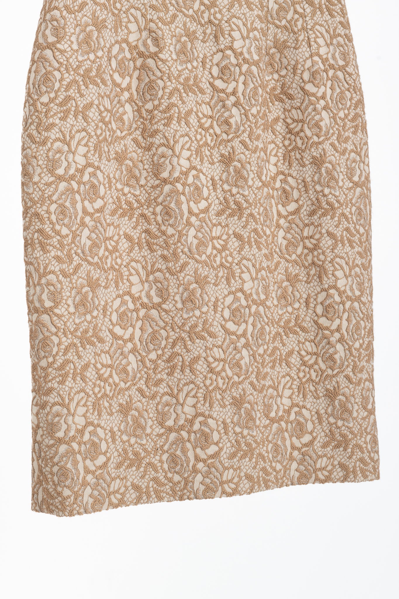 Dolce & Gabbana Brown Embroidered Floral-Lace Dress