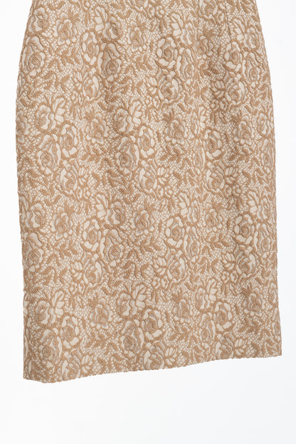 Dolce & Gabbana Brown Embroidered Floral-Lace Dress