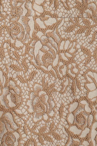 Dolce & Gabbana Brown Embroidered Floral-Lace Dress