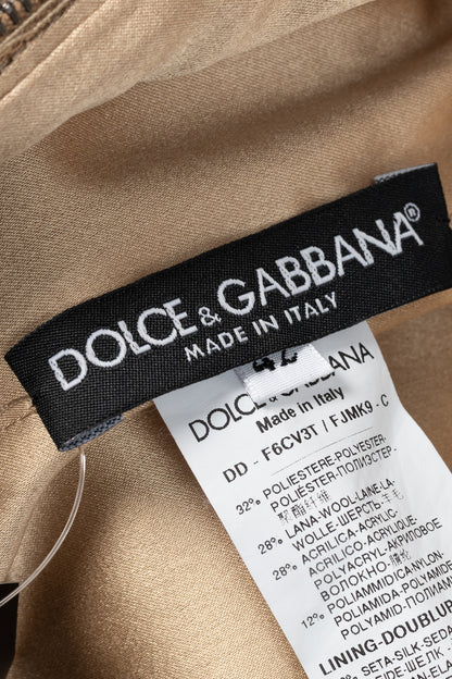 Dolce & Gabbana Brown Embroidered Floral-Lace Dress