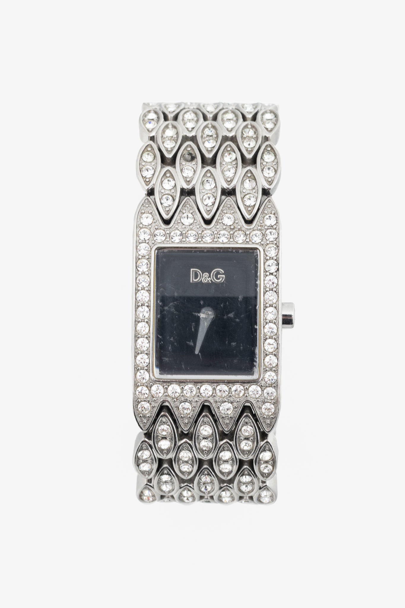 D&G Dolce & Gabbana Sundown "Black" Crystal-Embellished Watch
