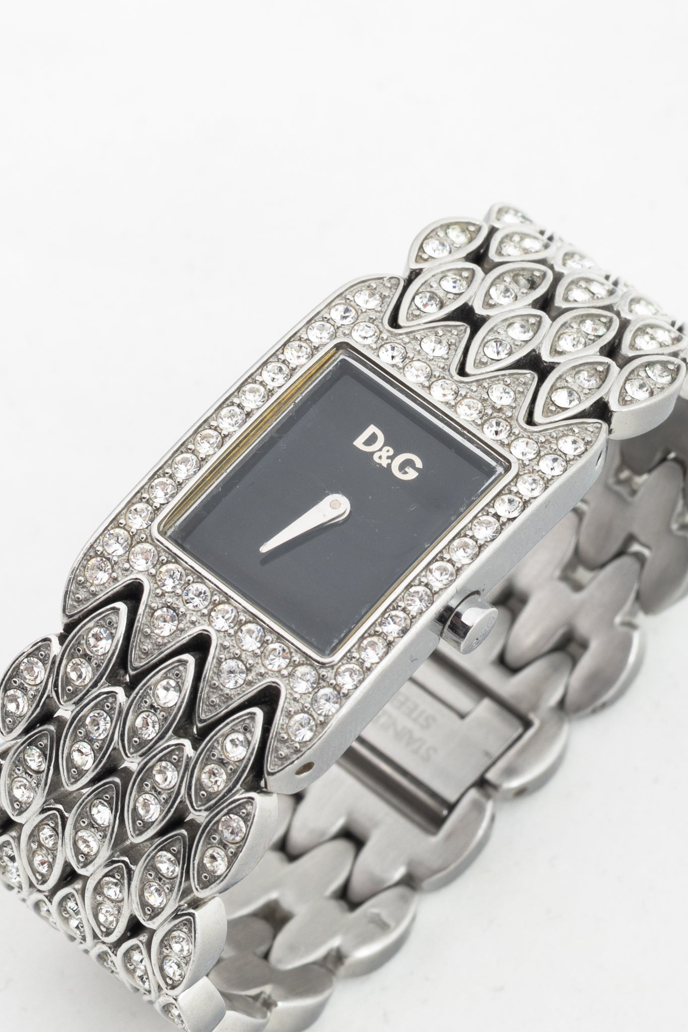D&G Dolce & Gabbana Sundown "Black" Crystal-Embellished Watch
