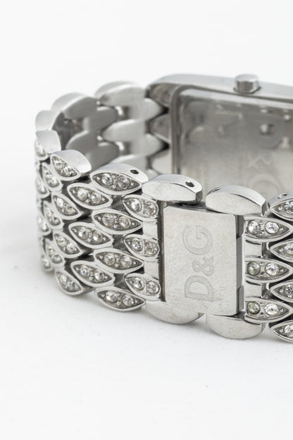 D&G Dolce & Gabbana Sundown "Black" Crystal-Embellished Watch