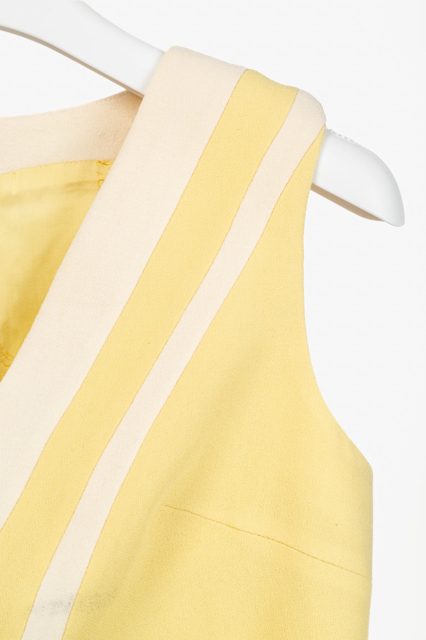 Dolce & Gabbana Yellow Wool-Crepe Stripe Sleeveless Top
