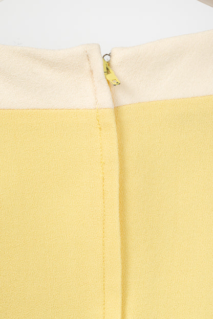 Dolce & Gabbana Yellow Wool-Crepe Stripe Sleeveless Top