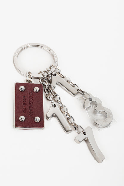 Dolce & Gabbana Number Silver Bag Charm Key Ring