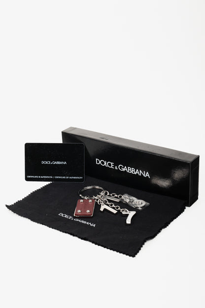 Dolce & Gabbana Number Silver Bag Charm Key Ring