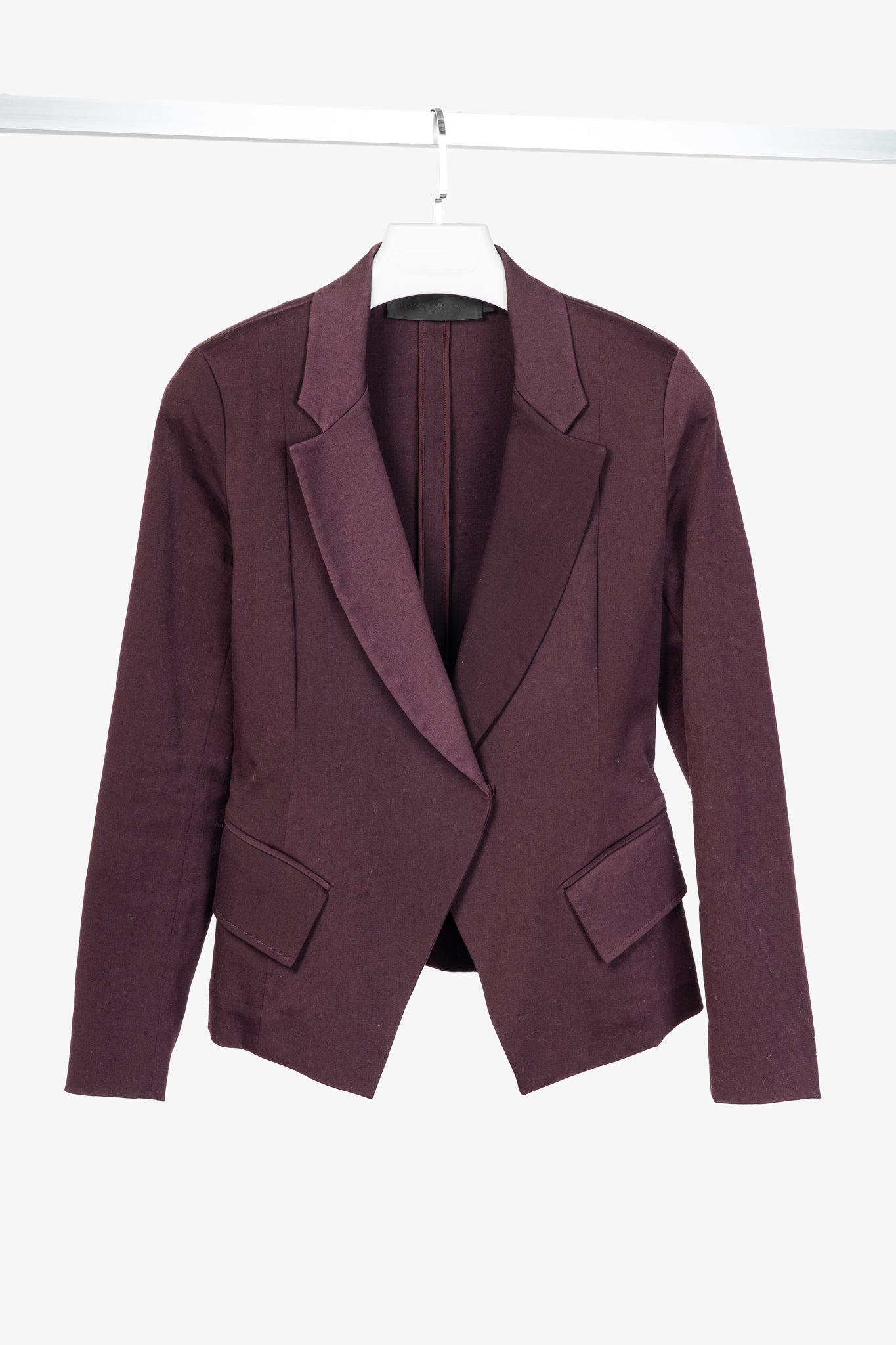 Donna Karan New York Burgundy Cotton-Ponte Blazer