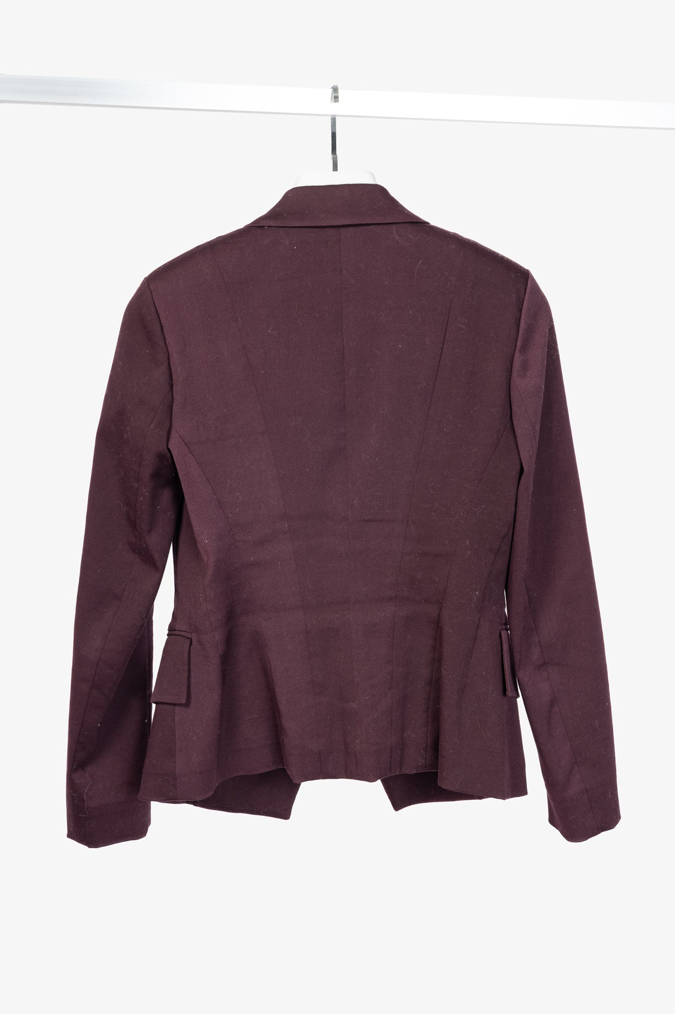 Donna Karan New York Burgundy Cotton-Ponte Blazer