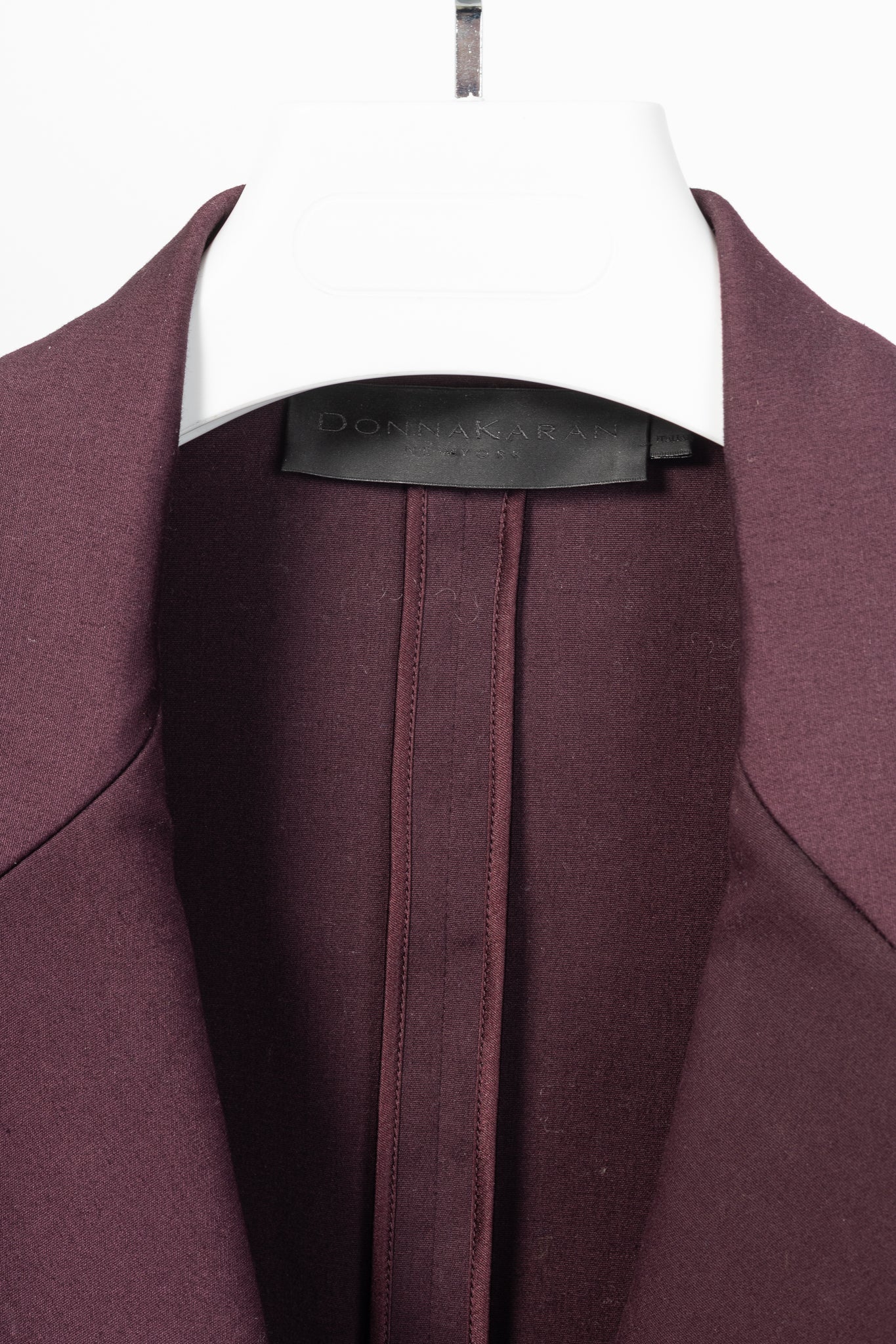 Donna Karan New York Burgundy Cotton-Ponte Blazer