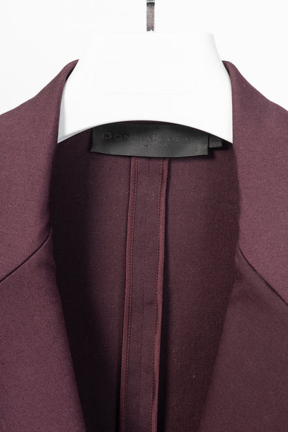 Donna Karan New York Burgundy Cotton-Ponte Blazer
