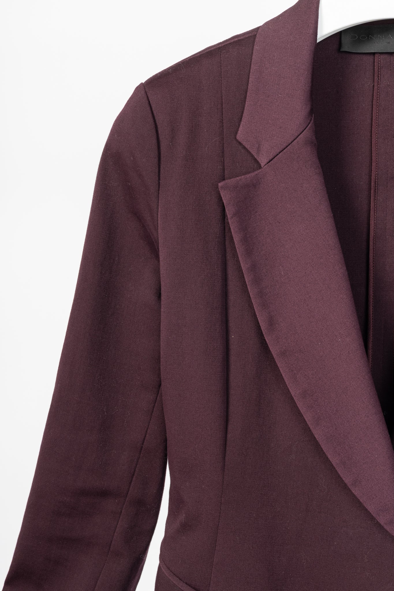 Donna Karan New York Burgundy Cotton-Ponte Blazer