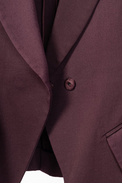 Donna Karan New York Burgundy Cotton-Ponte Blazer