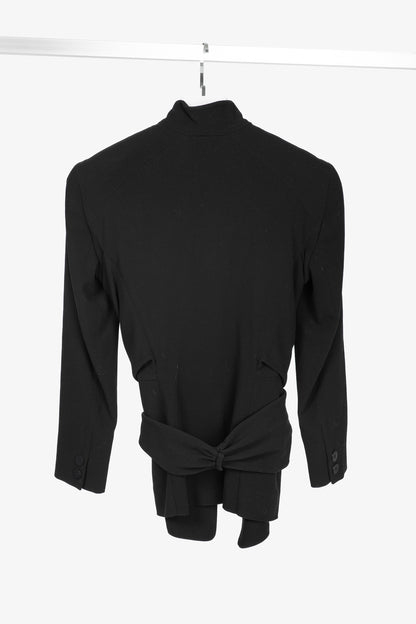 Donna Karan New York Black Wool-Crepe Wrap Blazer