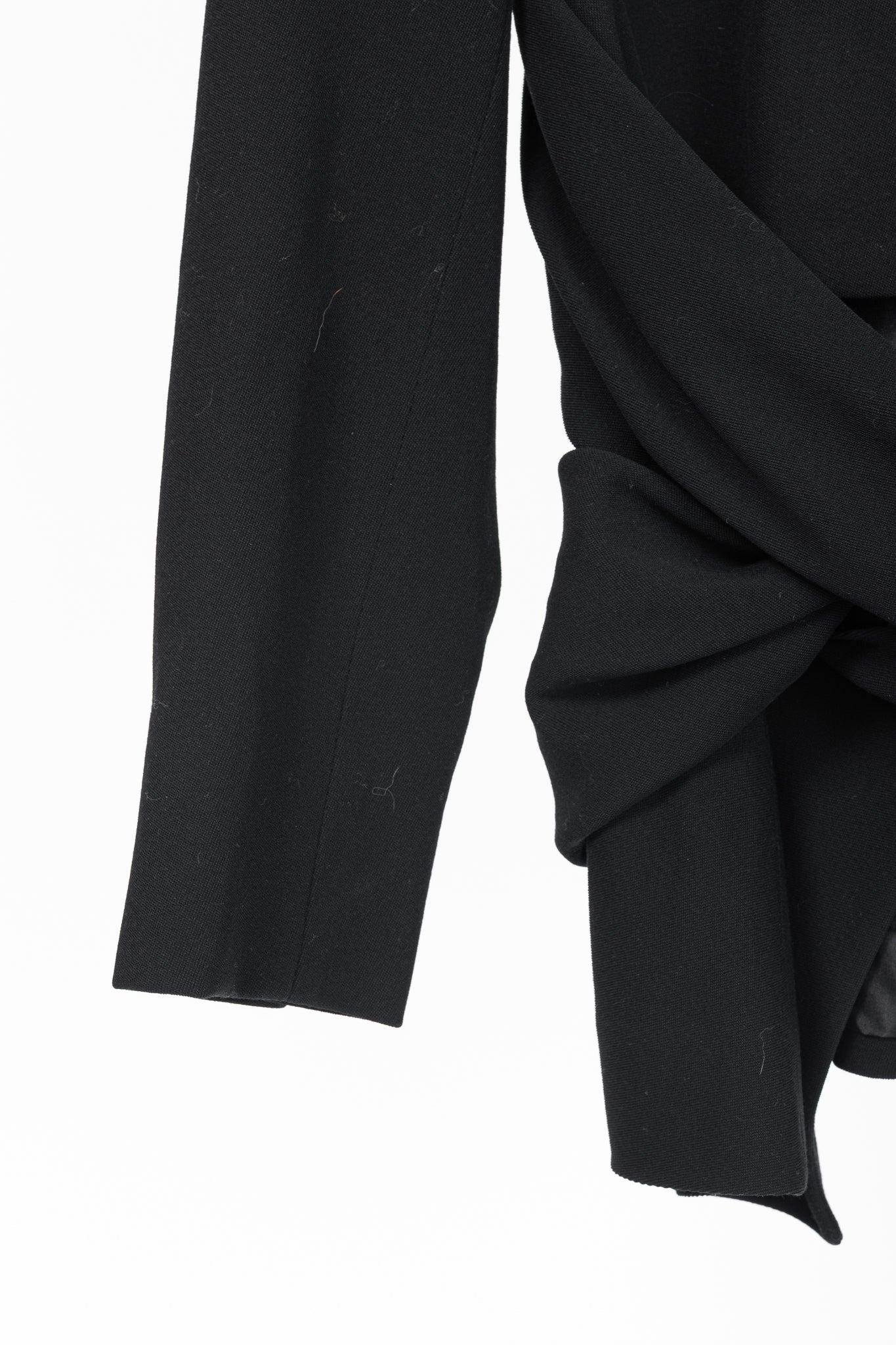 Donna Karan New York Black Wool-Crepe Wrap Blazer