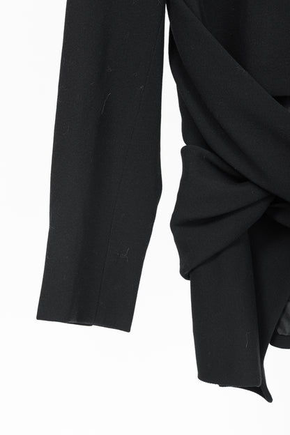 Donna Karan New York Black Wool-Crepe Wrap Blazer