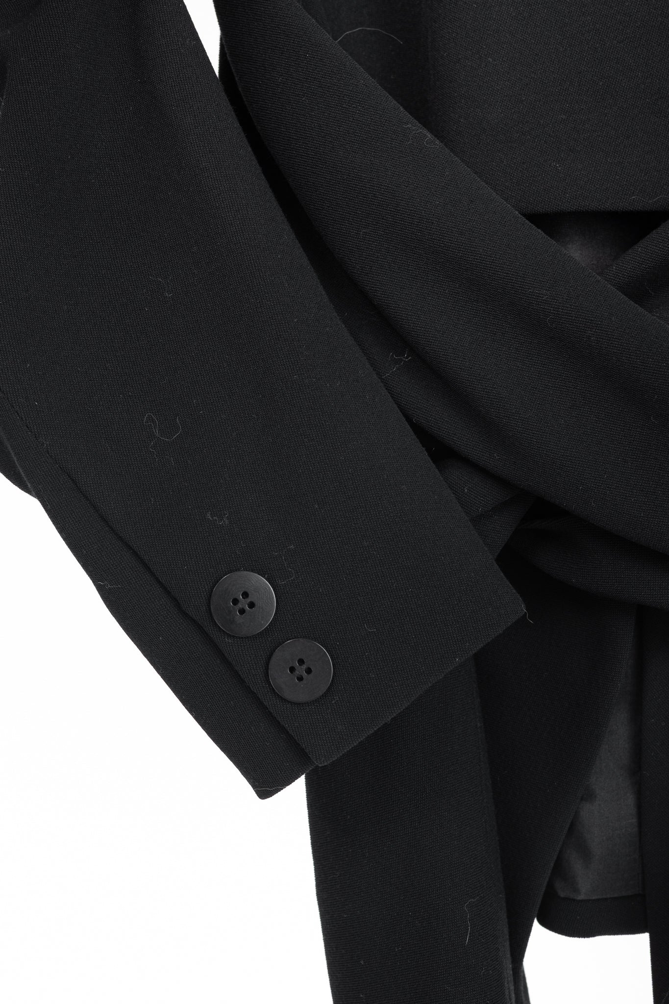 Donna Karan New York Black Wool-Crepe Wrap Blazer