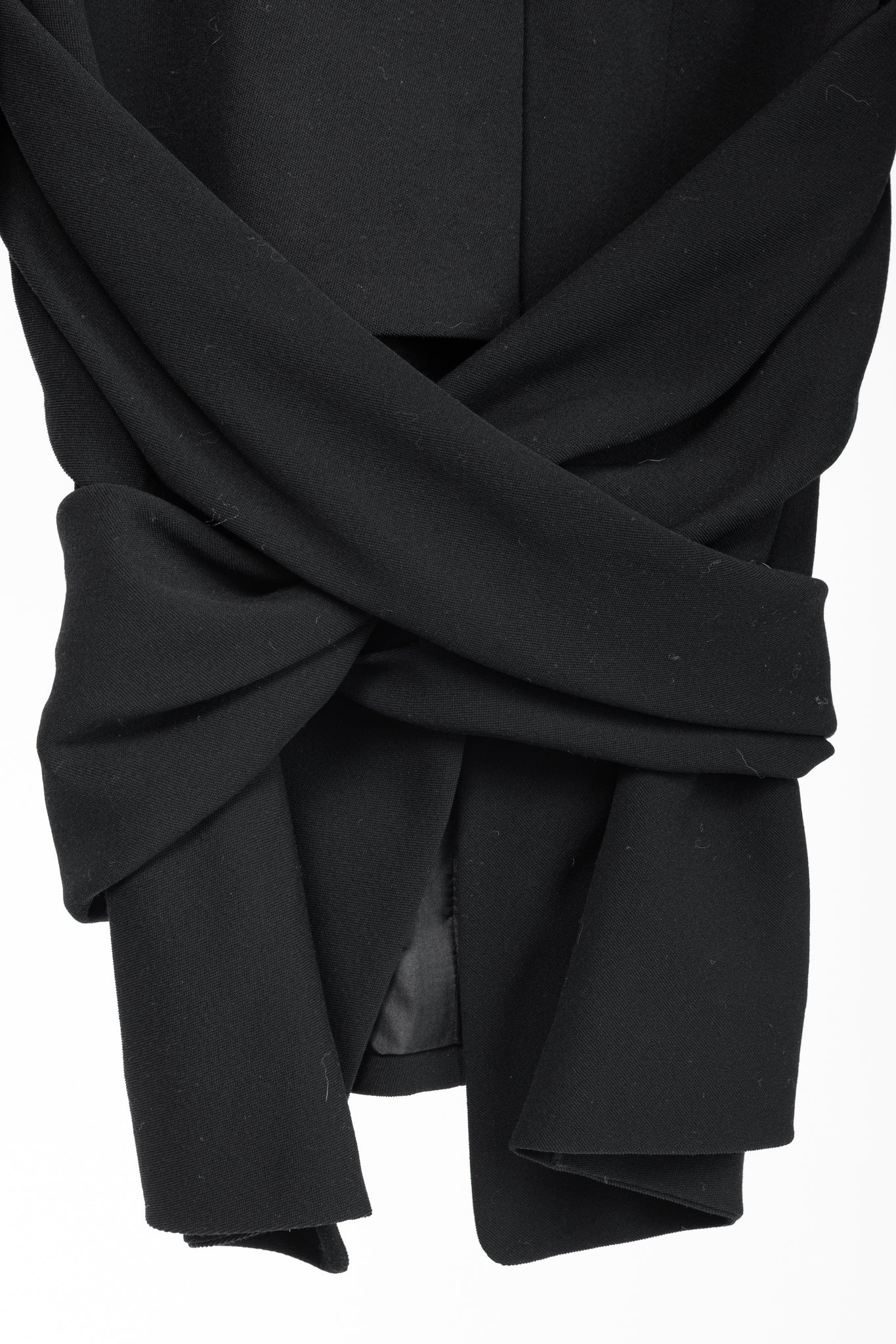 Donna Karan New York Black Wool-Crepe Wrap Blazer
