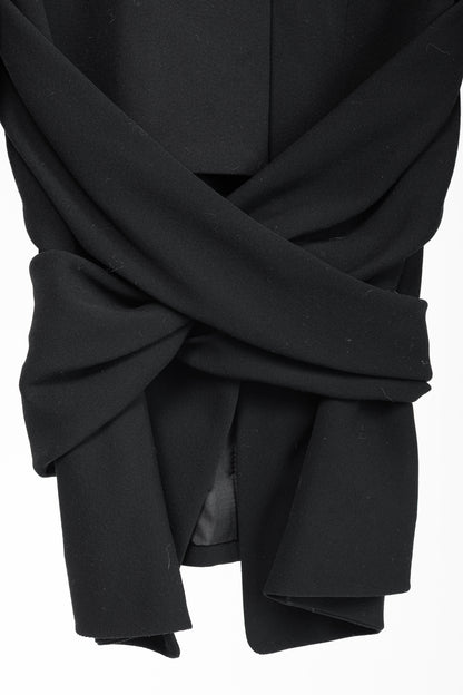 Donna Karan New York Black Wool-Crepe Wrap Blazer