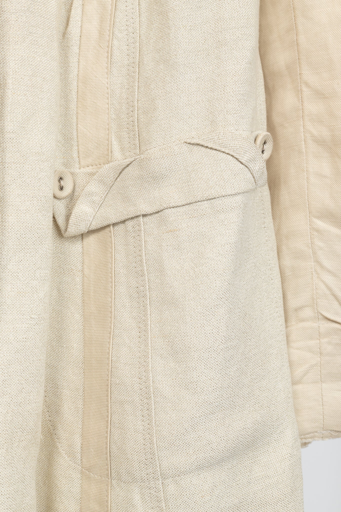Donna Karan Collection Beige Double-Breasted Linen-Blend Jacket