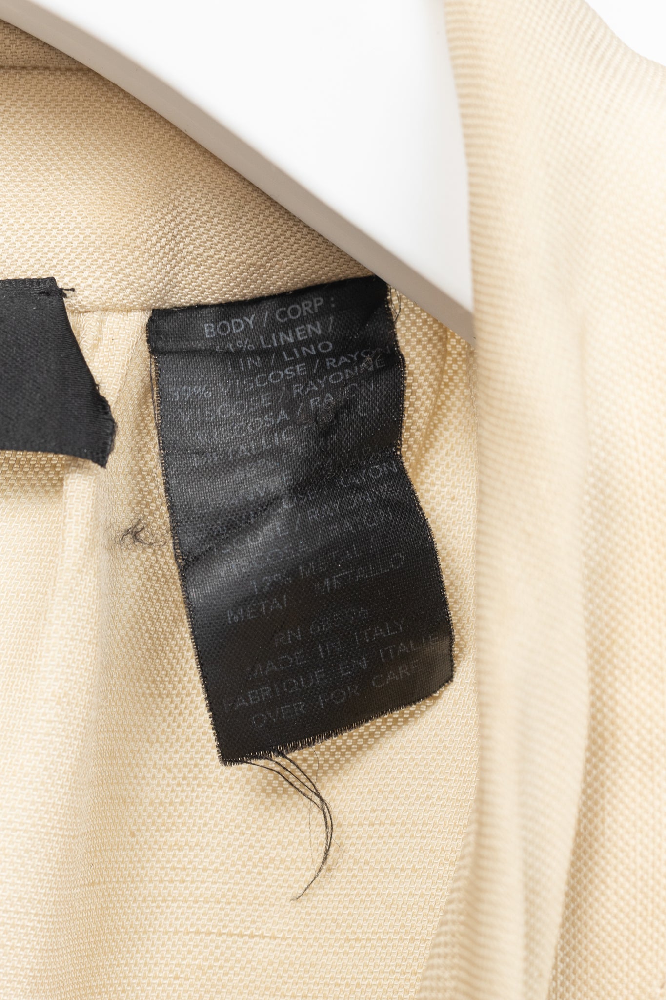 Donna Karan Collection Beige Double-Breasted Linen-Blend Jacket