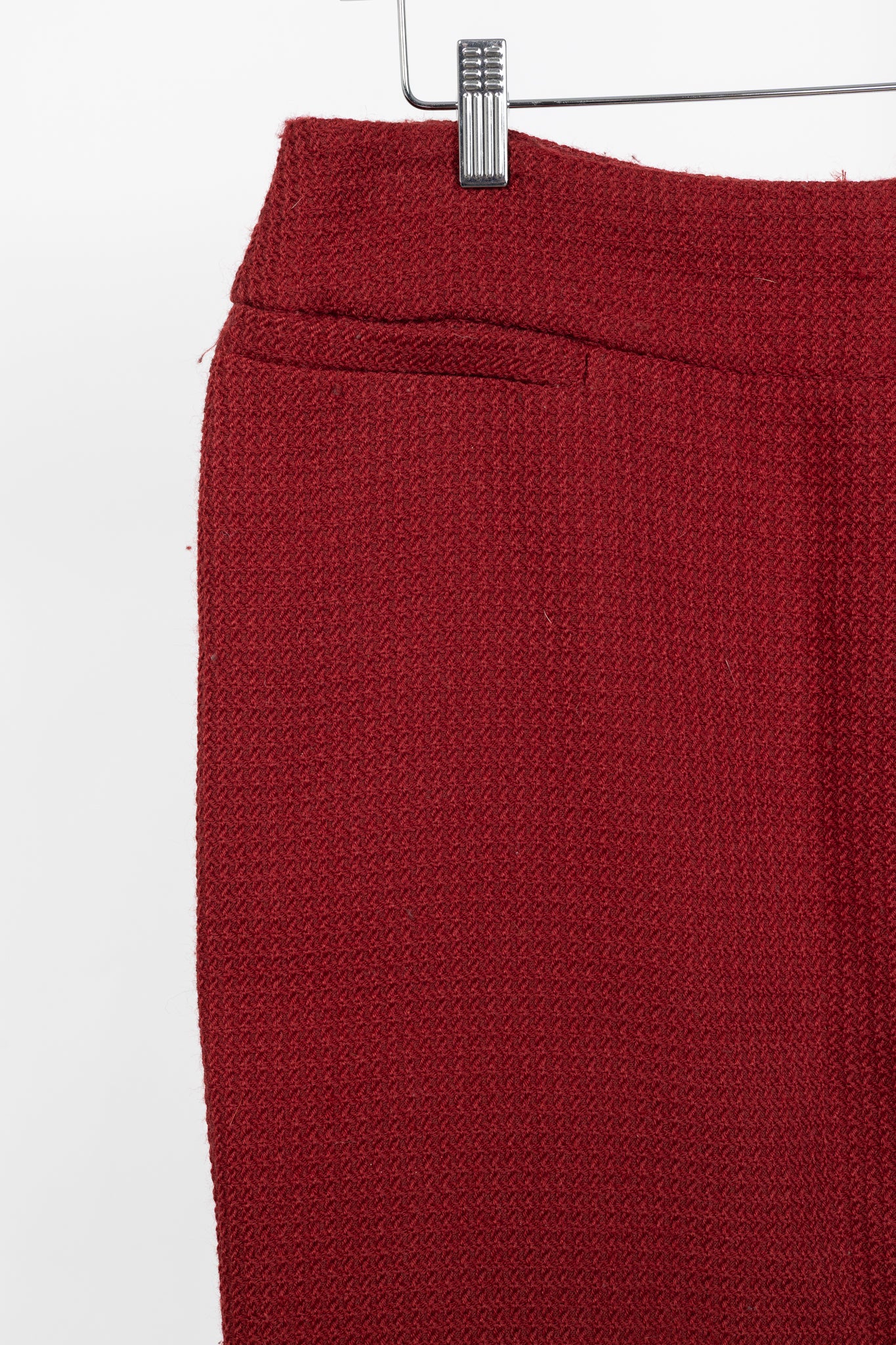 Donna Karan New York Red Wool Tweed Pencil Skirt