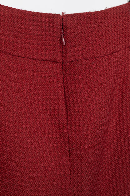 Donna Karan New York Red Wool Tweed Pencil Skirt