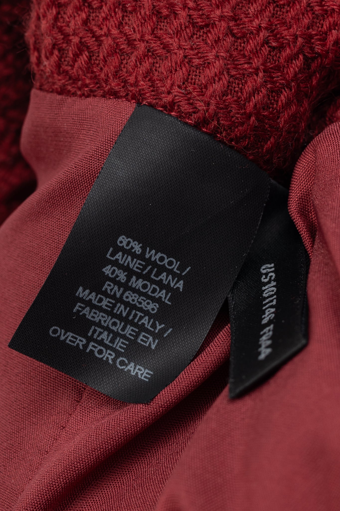 Donna Karan New York Red Wool Tweed Pencil Skirt