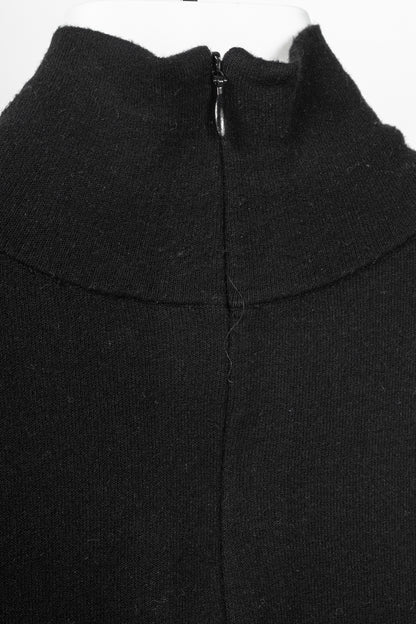 Donna Karan New York 30 Years Black Viscose Frayed-Trim Sleeveless Turtleneck