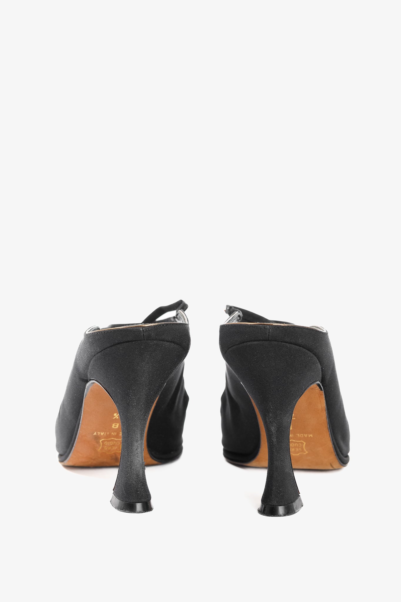 Donna Karan New York Black Criss-Cross Fabric Mules