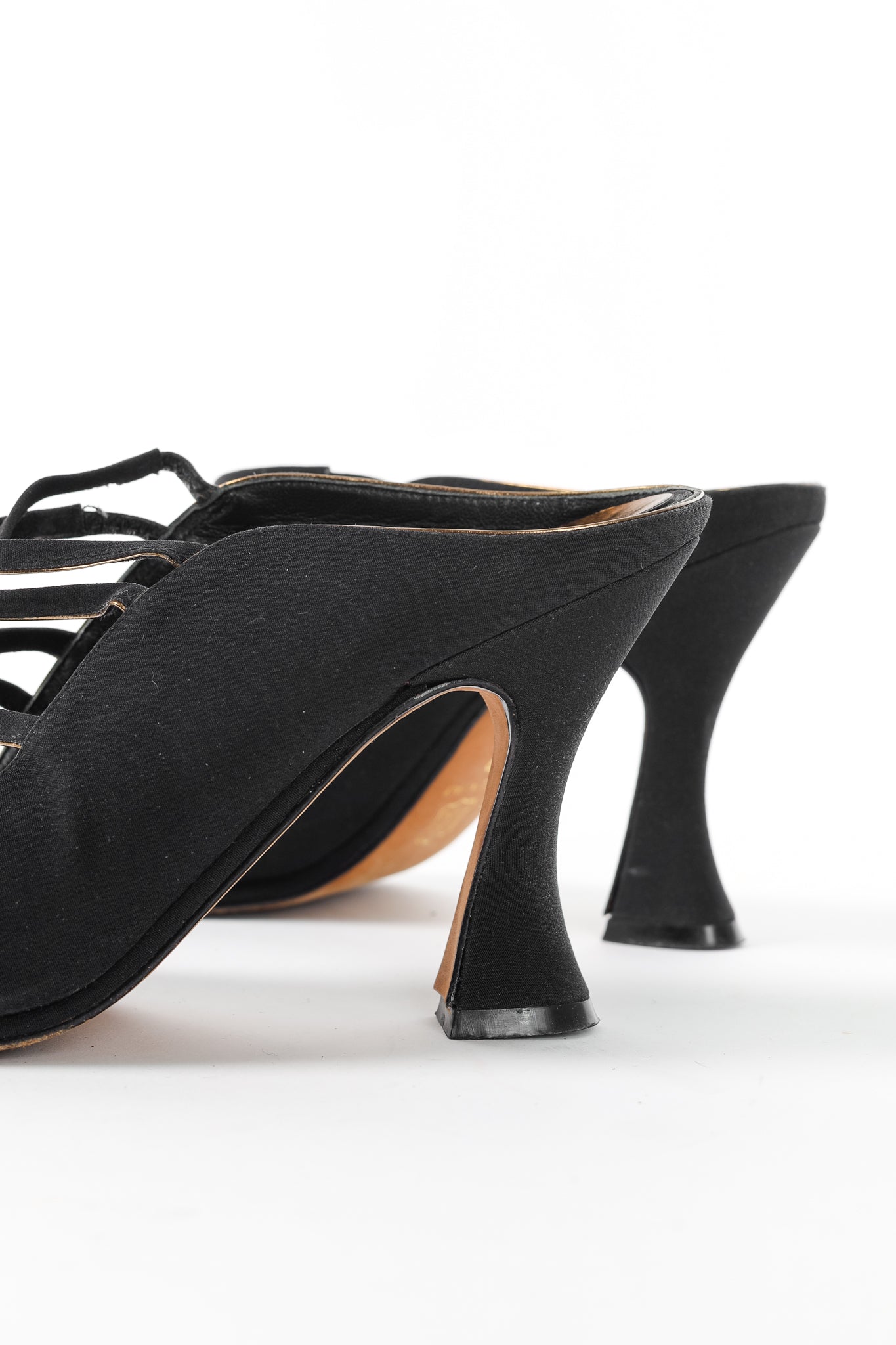 Donna Karan New York Black Criss-Cross Fabric Mules