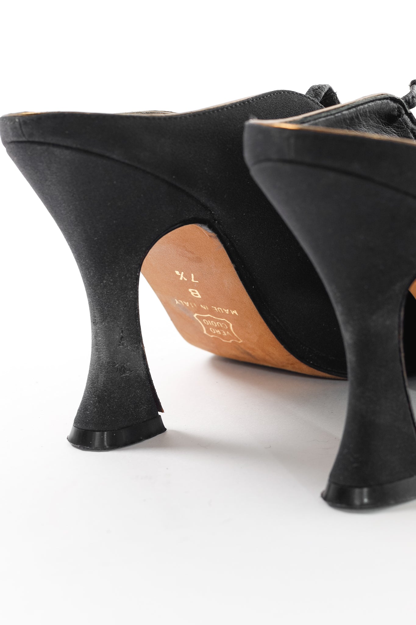 Donna Karan New York Black Criss-Cross Fabric Mules