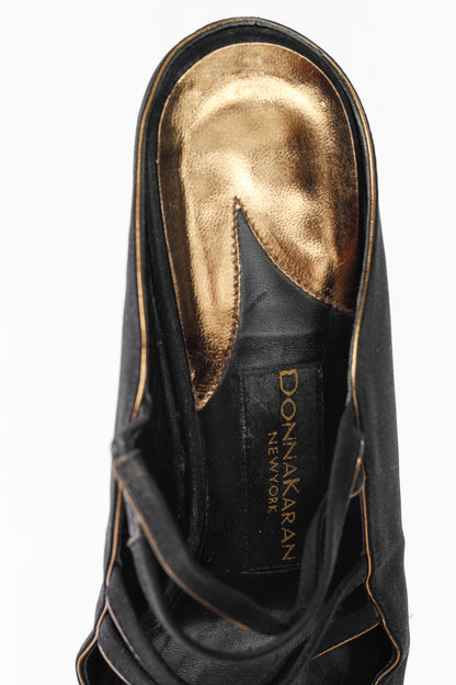 Donna Karan New York Black Criss-Cross Fabric Mules