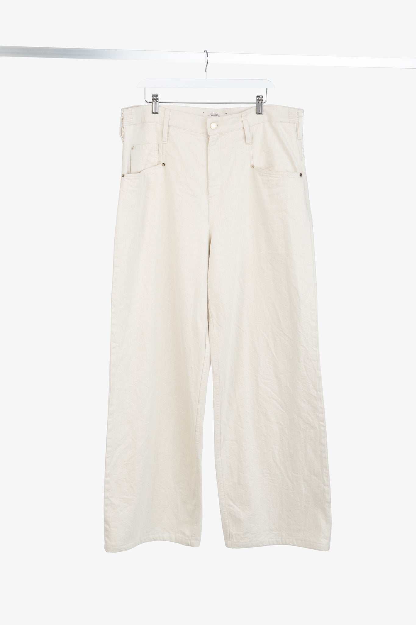 Dorothee Schumacher Cream Cotton Wide-Leg Jeans