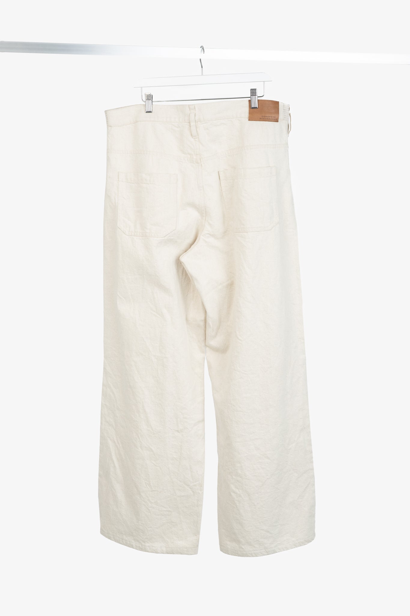 Dorothee Schumacher Cream Cotton Wide-Leg Jeans