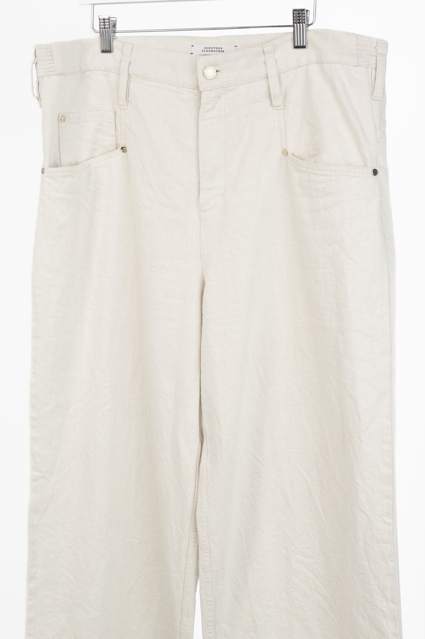 Dorothee Schumacher Cream Cotton Wide-Leg Jeans