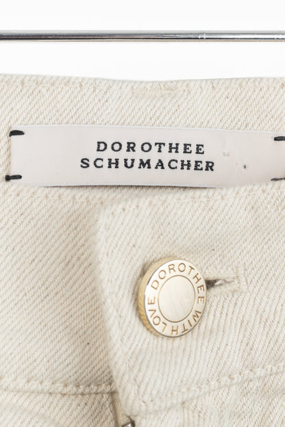 Dorothee Schumacher Cream Cotton Wide-Leg Jeans