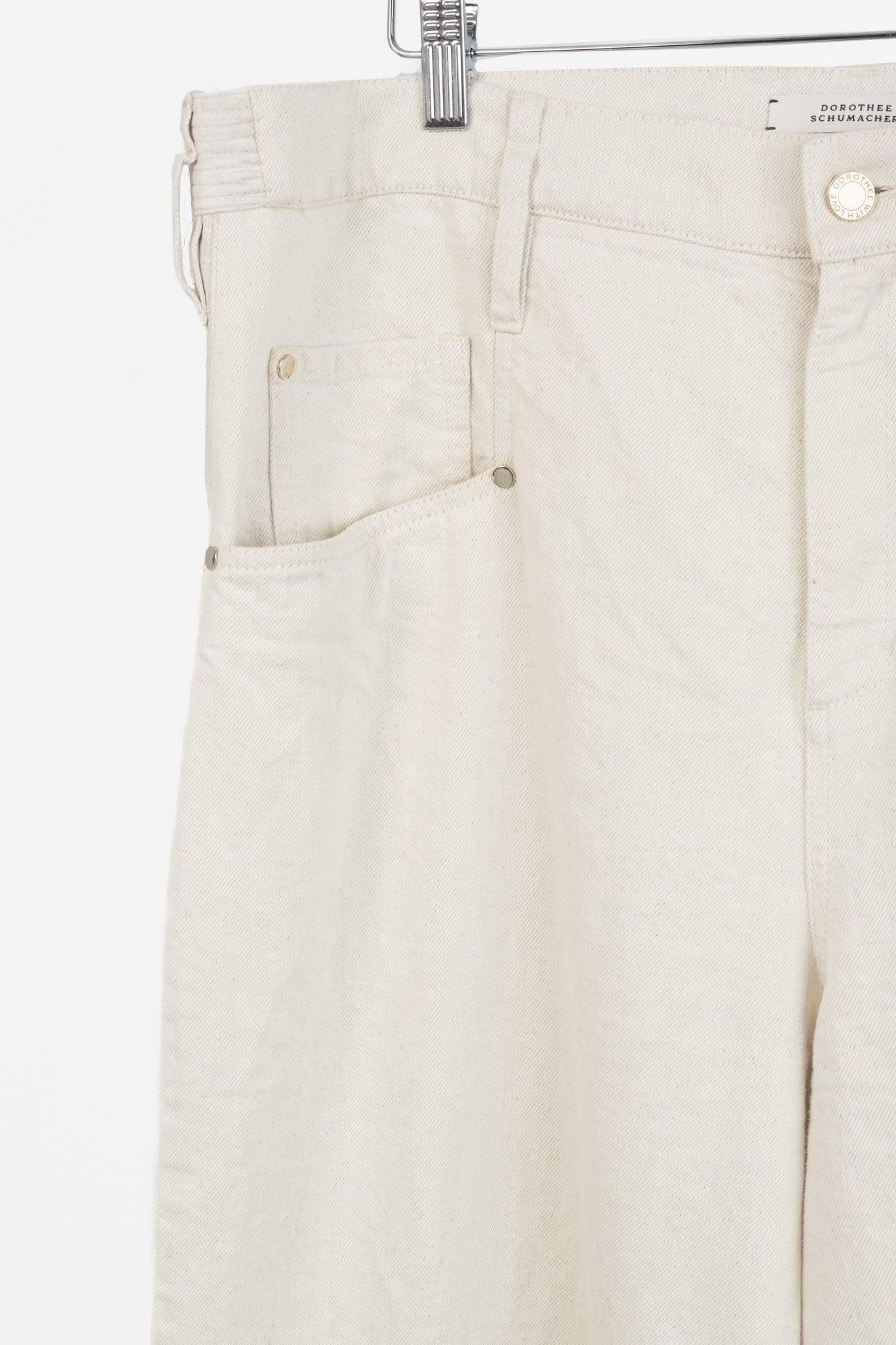 Dorothee Schumacher Cream Cotton Wide-Leg Jeans