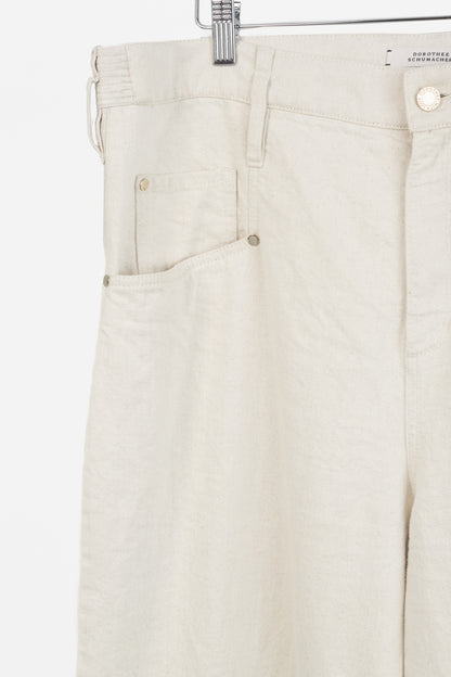 Dorothee Schumacher Cream Cotton Wide-Leg Jeans